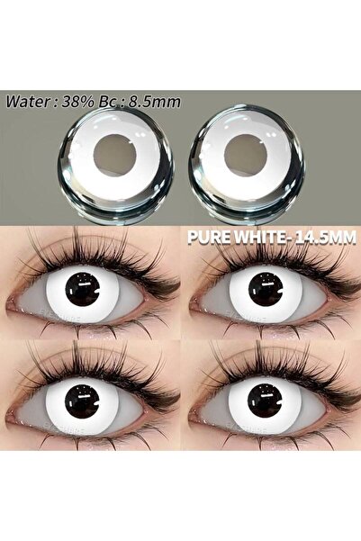 EyesPro Pure whıte cosplay beyaz partı göz lensi yumuşak dokulu