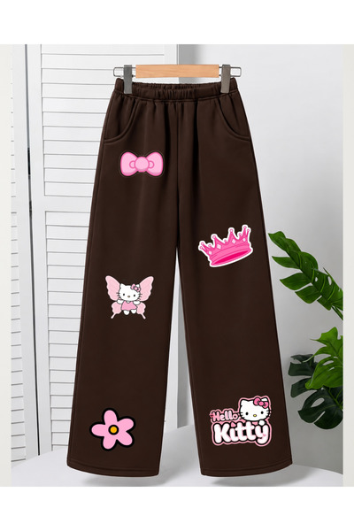 haha Hello Kitty Printed Wide Leg Sweatpants for Girls