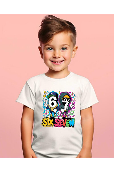 haha تي شيرت مطبوع من Six Seven للأولاد