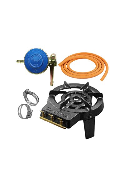 sarra Pirostrie arzator fonta, 2 focuri, 3 robineti, GPL, camping, pachet com...
