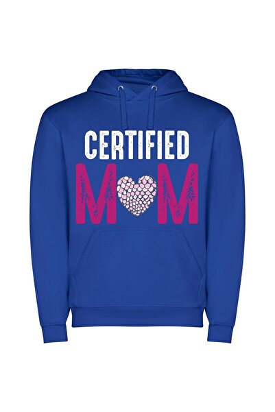 iLovePrints Heartfelt Mom: A Delicious View Φούτερ με κουκούλα σε χρώμα Μπλε