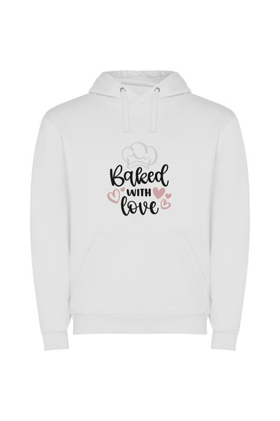 iLovePrints Lovingly Baked Artistry Φούτερ με κουκούλα σε χρώμα Λευκό