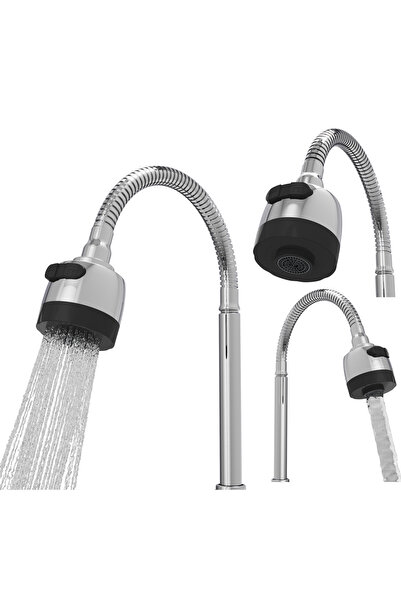 Granitan Pipă flexibilă Flex, 2 funcții, perlator, memorie formă, Argintie/Crom