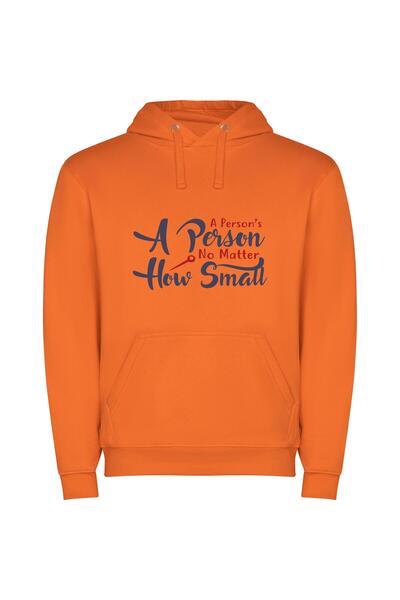 iLovePrints Real Small, Big Person Φούτερ με κουκούλα σε χρώμα Πορτοκαλί