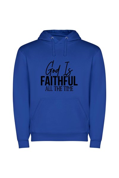iLovePrints Timeless Faith: Monochrome Bliss Φούτερ με κουκούλα σε χρώμα Μπλε