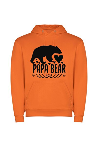 iLovePrints Papa Bear's Monochrome Memories Φούτερ με κουκούλα σε χρώμα Πορτο...