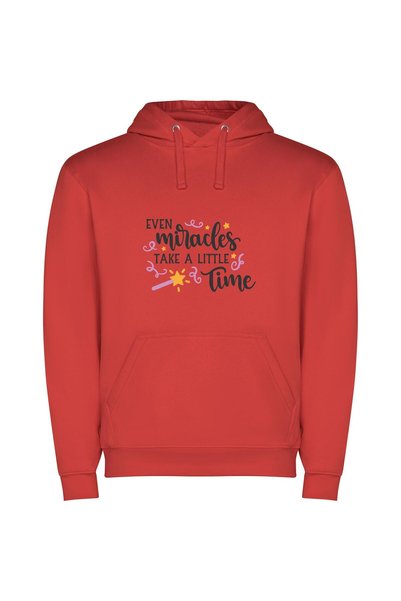 iLovePrints Timeless Miracles Unveiled Φούτερ με κουκούλα σε χρώμα Κόκκινο