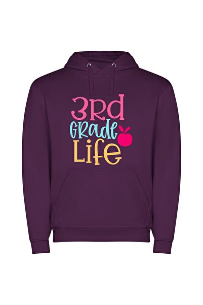 iLovePrints Vivid Intermediate Art Exploration Φούτερ με κουκούλα σε χρώμα Μωβ