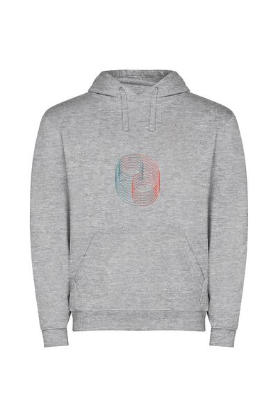 iLovePrints Colorful Circles - Minimalist Interlock Φούτερ με κουκούλα σε χρώ...