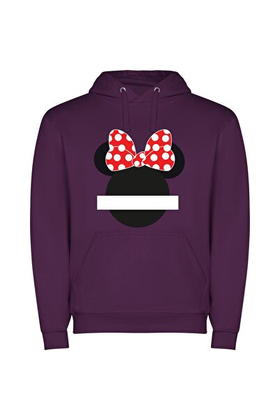 iLovePrints Enchanting Bow-Topped Mouse Φούτερ με κουκούλα σε χρώμα Μωβ