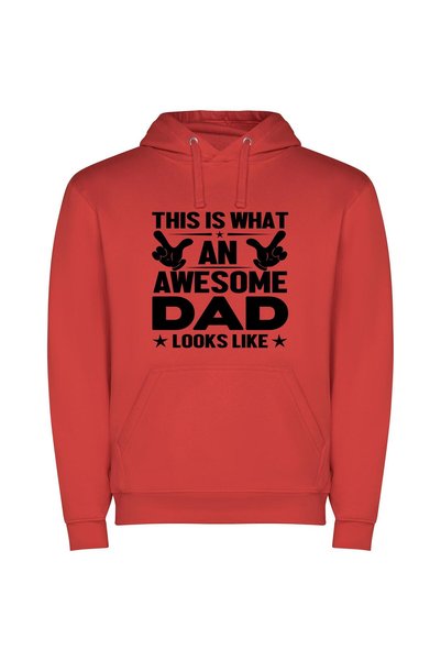 iLovePrints Super Dad Swagger Φούτερ με κουκούλα σε χρώμα Κόκκινο