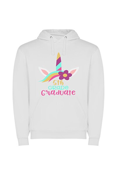 iLovePrints Blooming 5th Grade Elegance Φούτερ με κουκούλα σε χρώμα Λευκό