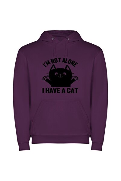 iLovePrints Feline Friends Forever! Φούτερ με κουκούλα σε χρώμα Μωβ