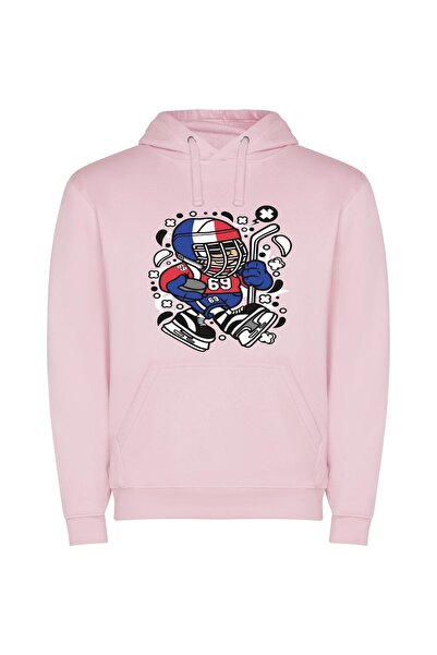 iLovePrints Mascot Marvel: Sports Icon Φούτερ με κουκούλα σε χρώμα Ροζ