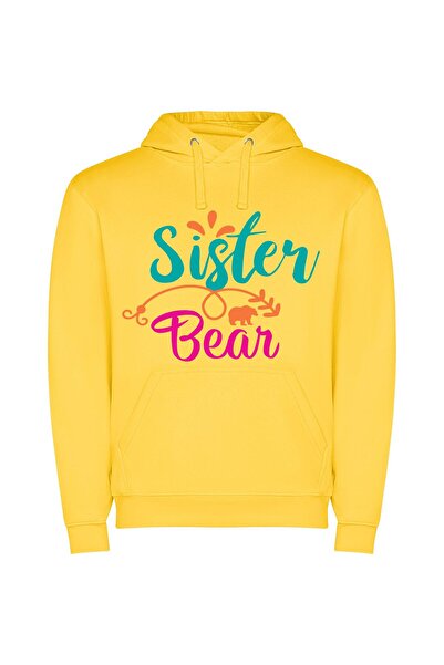 iLovePrints Berenstain's Sister Bear Φούτερ με κουκούλα σε χρώμα Κίτρινο