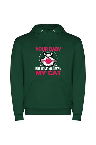 iLovePrints Purrfect Pet Connections Φούτερ με κουκούλα σε χρώμα Πράσινο