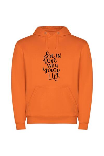 iLovePrints Adore Life's Beautiful Lines Φούτερ με κουκούλα σε χρώμα Πορτοκαλί