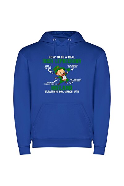 iLovePrints Emerald Isle Extravaganza Φούτερ με κουκούλα σε χρώμα Μπλε