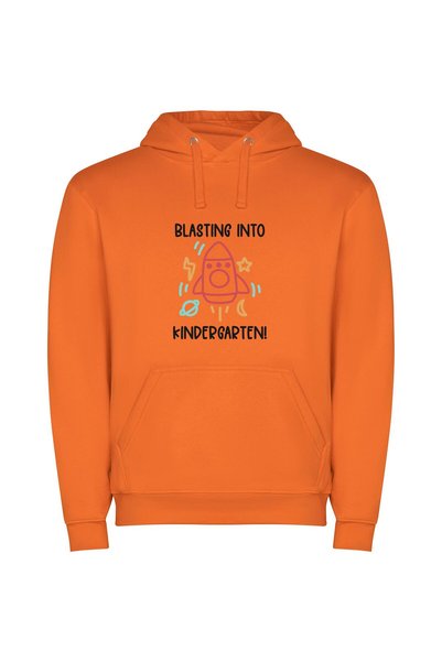iLovePrints Cosmic Kindergarten Adventure Φούτερ με κουκούλα σε χρώμα Πορτοκαλί