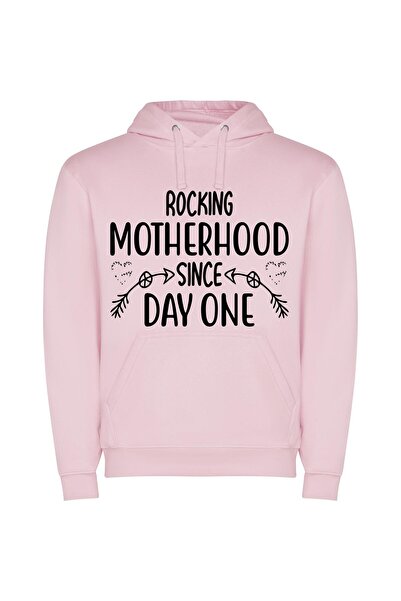 iLovePrints Rocking Maternal Grace Φούτερ με κουκούλα σε χρώμα Ροζ