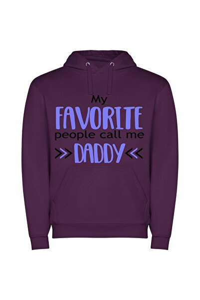 iLovePrints Beloved Daddy, Favorite Friend Φούτερ με κουκούλα σε χρώμα Μωβ