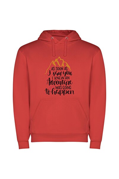 iLovePrints Instant Adventure Spark Φούτερ με κουκούλα σε χρώμα Κόκκινο