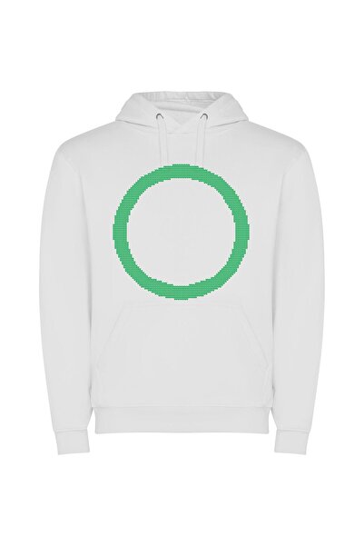 iLovePrints Circular Elegance: The Ouroboros Φούτερ με κουκούλα σε χρώμα Λευκό