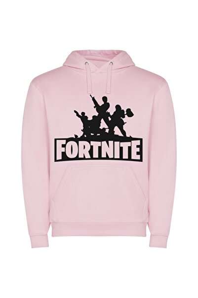 iLovePrints Monochrome Fortnite Masterpiece Φούτερ με κουκούλα σε χρώμα Ροζ