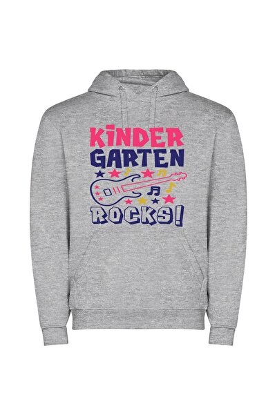 iLovePrints Guitar Garden Graphic Bliss Φούτερ με κουκούλα σε χρώμα Γκρι