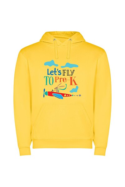 iLovePrints Colorful Pre-K Adventure Φούτερ με κουκούλα σε χρώμα Κίτρινο