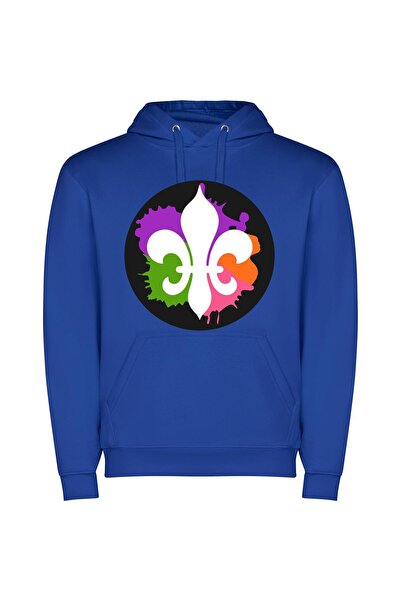 iLovePrints Mardi Ink: Color Splash Φούτερ με κουκούλα σε χρώμα Μπλε