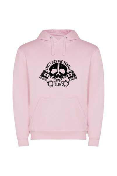 iLovePrints Metal Skulls & Wrenches Φούτερ με κουκούλα σε χρώμα Ροζ