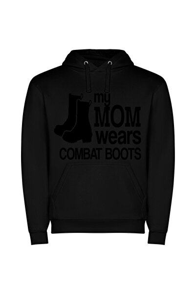 iLovePrints In Combat's Fashion Parade Φούτερ με κουκούλα σε χρώμα Μαύρο
