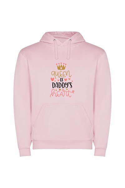 iLovePrints Regal Love: Digital Queen Φούτερ με κουκούλα σε χρώμα Ροζ