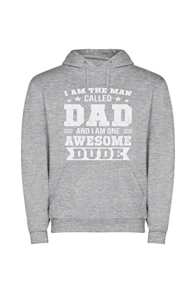 iLovePrints Dad: The Epic Awesomeness Φούτερ με κουκούλα σε χρώμα Γκρι