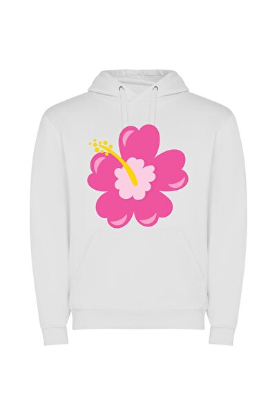 iLovePrints Blooming Colors Φούτερ με κουκούλα σε χρώμα Λευκό