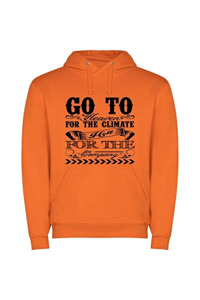 iLovePrints Eternal Climate Journey Φούτερ με κουκούλα σε χρώμα Πορτοκαλί