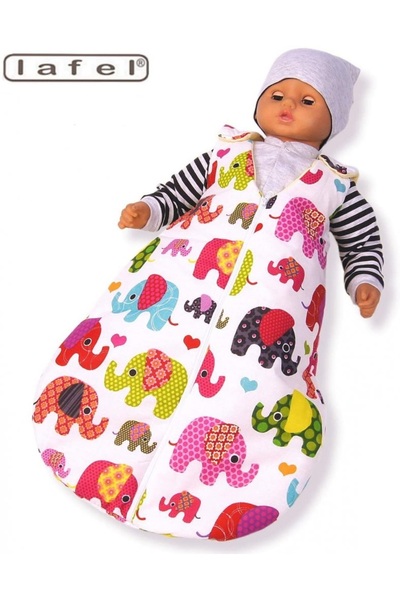 Lafel Sac de dormit Elefanti interior si exterior 100 % bumbac, umputura din ...
