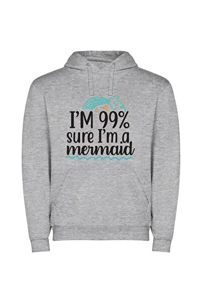 iLovePrints Mermaid Magic Unveiled Φούτερ με κουκούλα σε χρώμα Γκρι