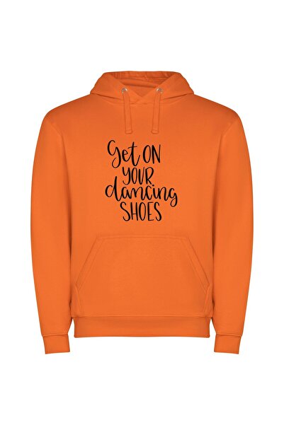 iLovePrints Chic Dance Fashion Statement Φούτερ με κουκούλα σε χρώμα Πορτοκαλί