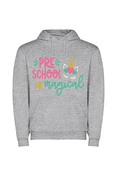 iLovePrints Magic School Dream Φούτερ με κουκούλα σε χρώμα Γκρι