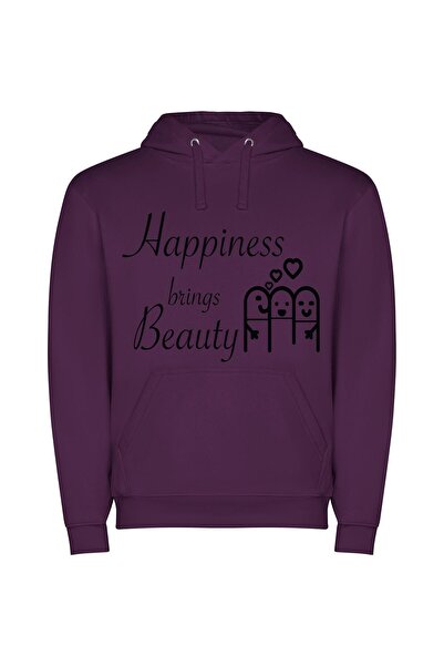 iLovePrints Joyful Shades of Life Φούτερ με κουκούλα σε χρώμα Μωβ