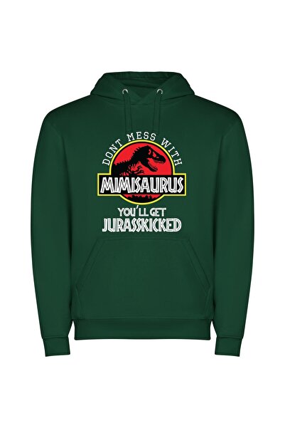 iLovePrints Jurassic Minimal Logo Close-Up Φούτερ με κουκούλα σε χρώμα Πράσινο