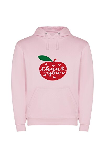 iLovePrints Grateful Apple Delight Φούτερ με κουκούλα σε χρώμα Ροζ