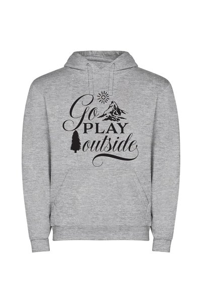 iLovePrints Go Wild, Embrace Nature Φούτερ με κουκούλα σε χρώμα Γκρι