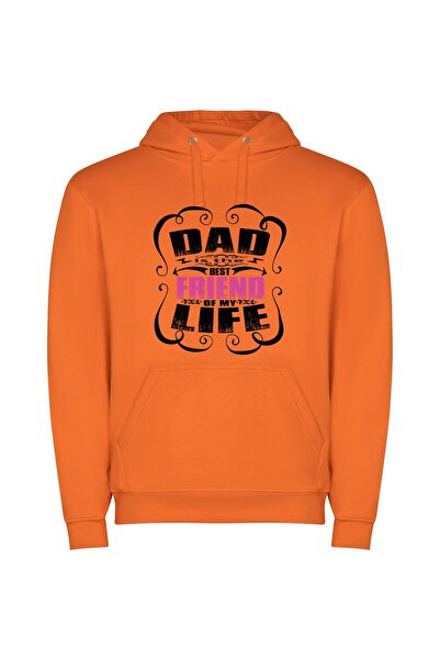 iLovePrints Pink Friend Connection Φούτερ με κουκούλα σε χρώμα Πορτοκαλί