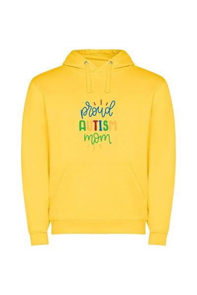 iLovePrints Pride: White Background Φούτερ με κουκούλα σε χρώμα Κίτρινο