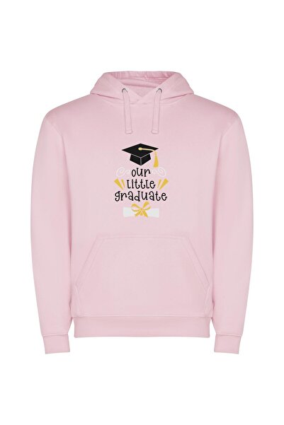 iLovePrints Tiny Titan Graduation Φούτερ με κουκούλα σε χρώμα Ροζ