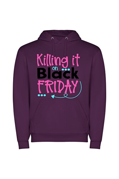 iLovePrints Black Friday: Graphic Success! Φούτερ με κουκούλα σε χρώμα Μωβ