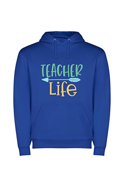 iLovePrints Teacher's True-Life Journey Φούτερ με κουκούλα σε χρώμα Μπλε